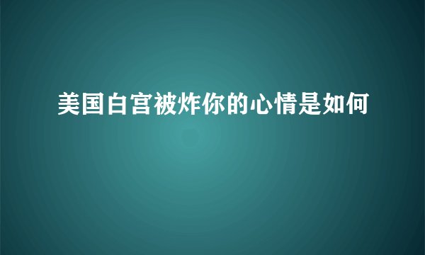 美国白宫被炸你的心情是如何