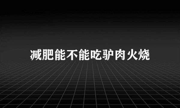 减肥能不能吃驴肉火烧