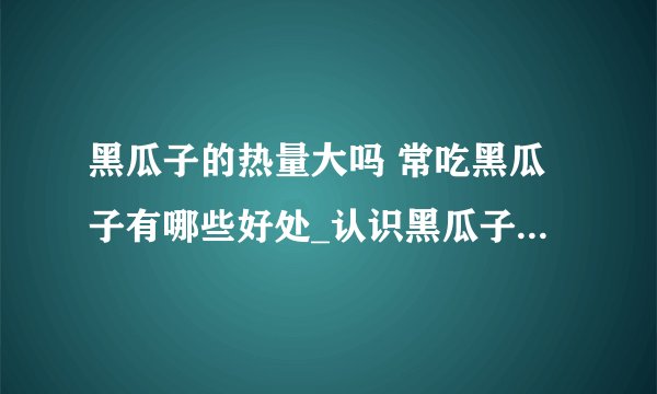 黑瓜子的热量大吗 常吃黑瓜子有哪些好处_认识黑瓜子_黑瓜子的功效与作用_黑瓜子怎么选购