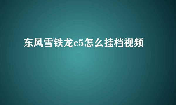 东风雪铁龙c5怎么挂档视频