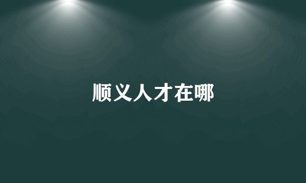顺义人才在哪