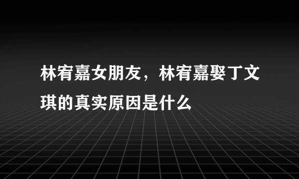 林宥嘉女朋友，林宥嘉娶丁文琪的真实原因是什么