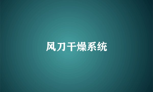 风刀干燥系统