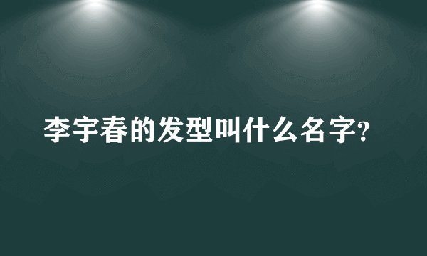李宇春的发型叫什么名字?