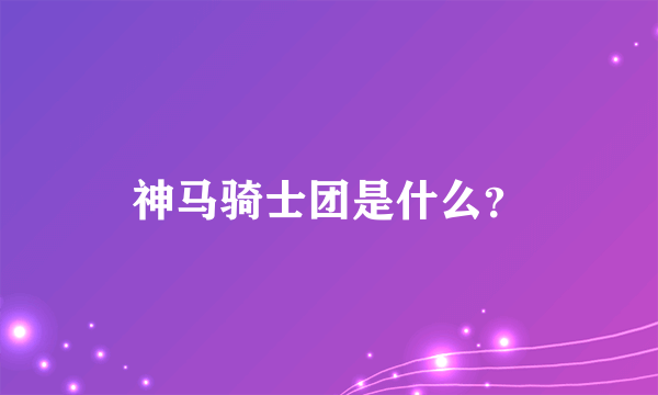 神马骑士团是什么？