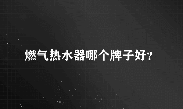 燃气热水器哪个牌子好？