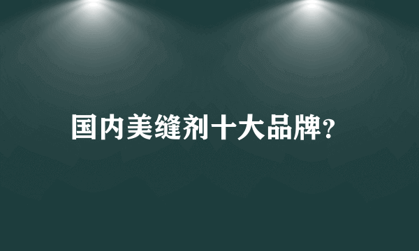 国内美缝剂十大品牌？