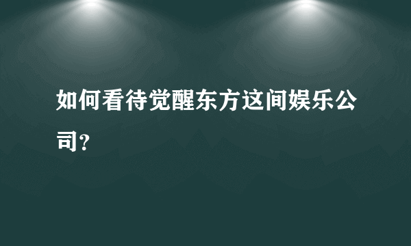 如何看待觉醒东方这间娱乐公司？