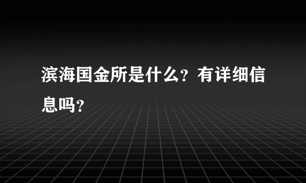 滨海国金所是什么？有详细信息吗？