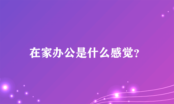 在家办公是什么感觉？