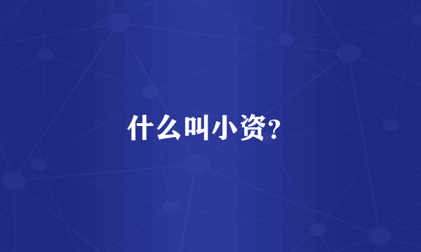 什么叫小资？