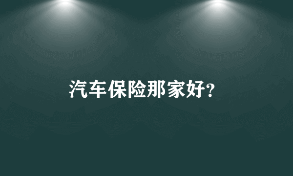 汽车保险那家好？