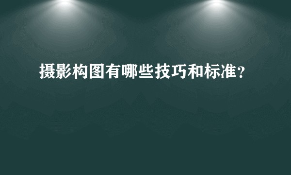 摄影构图有哪些技巧和标准？