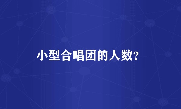 小型合唱团的人数？