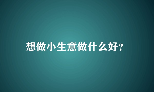想做小生意做什么好？