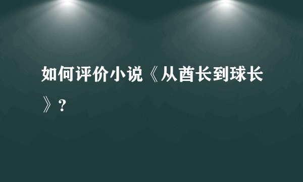 如何评价小说《从酋长到球长》？