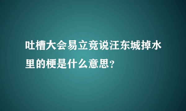 吐槽大会易立竞说汪东城掉水里的梗是什么意思？