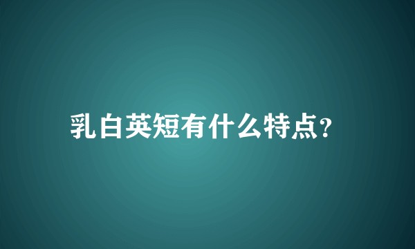 乳白英短有什么特点？