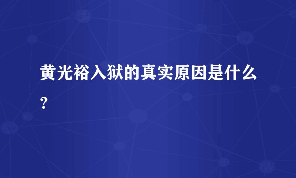 黄光裕入狱的真实原因是什么？