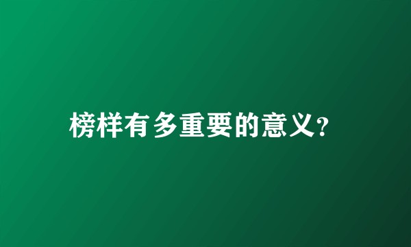 榜样有多重要的意义？