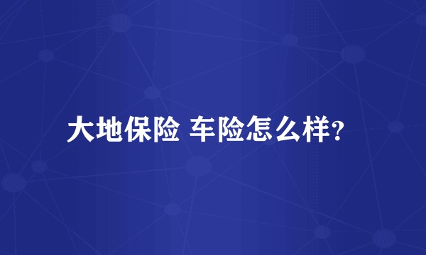 大地保险 车险怎么样？