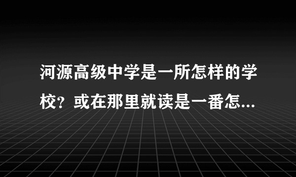 河源高级中学是一所怎样的学校？或在那里就读是一番怎样的体验？
