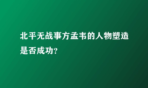 北平无战事方孟韦的人物塑造是否成功？