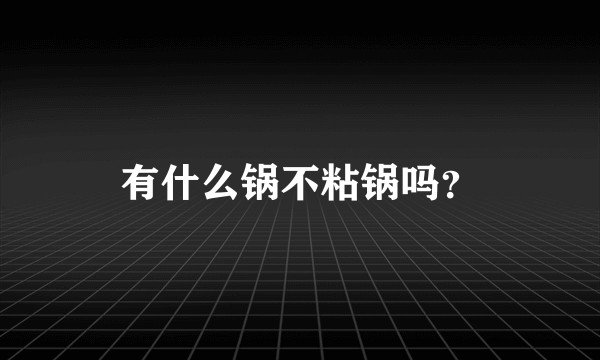 有什么锅不粘锅吗？