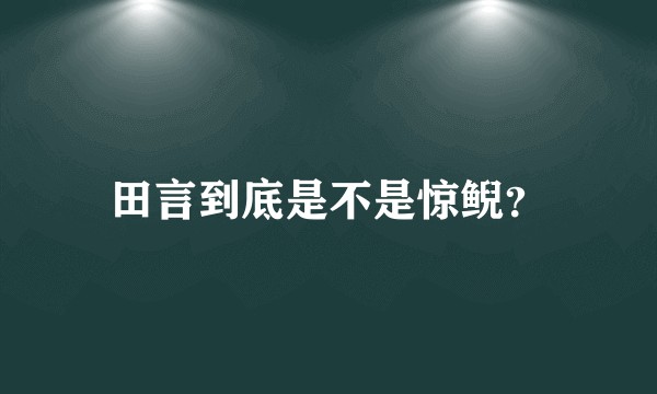 田言到底是不是惊鲵？