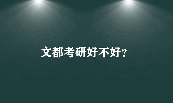 文都考研好不好？