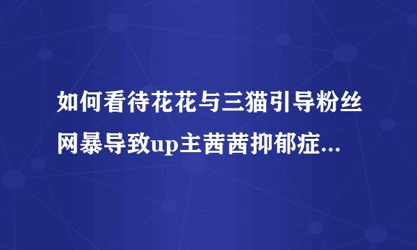 如何看待花花与三猫引导粉丝网暴导致up主茜茜抑郁症复发多次自杀？