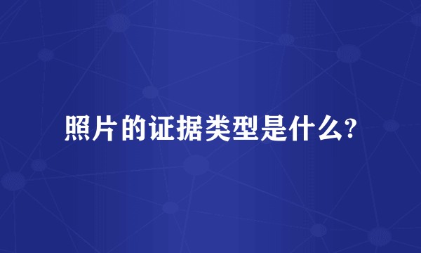 照片的证据类型是什么?