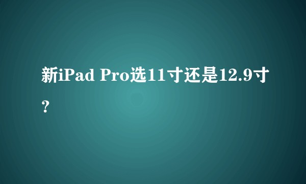 新iPad Pro选11寸还是12.9寸?
