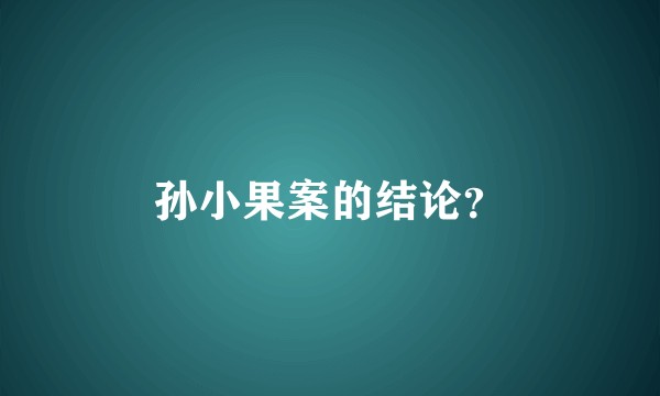 孙小果案的结论？