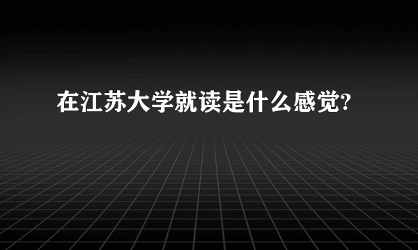 在江苏大学就读是什么感觉?
