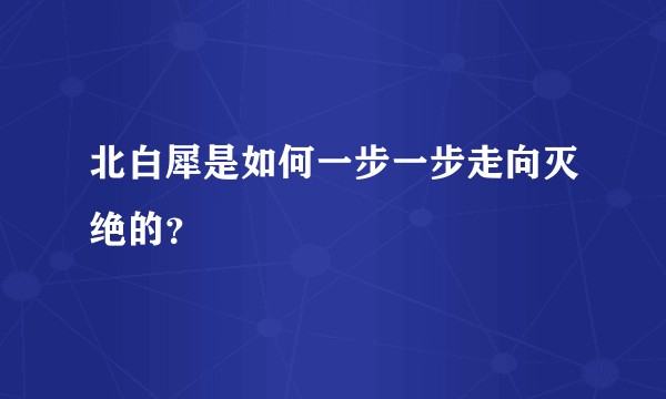 北白犀是如何一步一步走向灭绝的？
