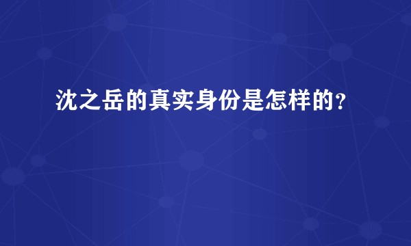 沈之岳的真实身份是怎样的？