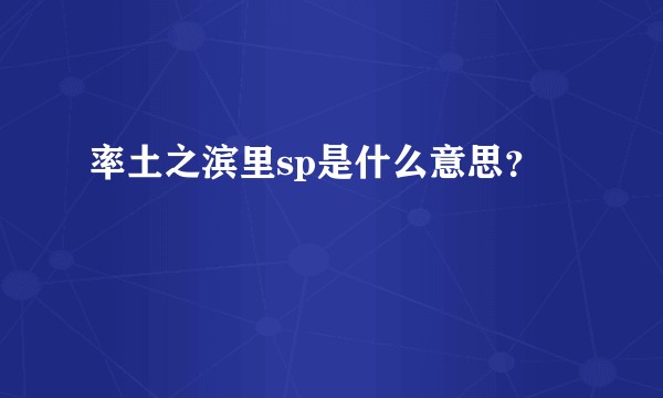 率土之滨里sp是什么意思？