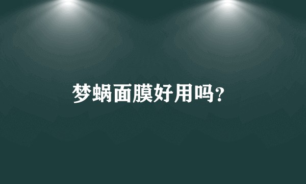 梦蜗面膜好用吗？