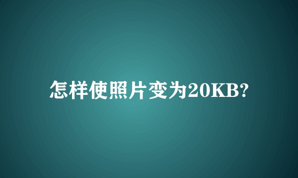 怎样使照片变为20KB?