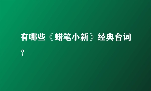 有哪些《蜡笔小新》经典台词？