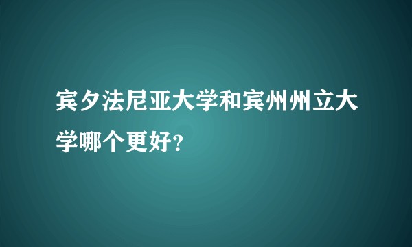 宾夕法尼亚大学和宾州州立大学哪个更好？