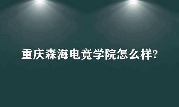 重庆森海电竞学院怎么样?