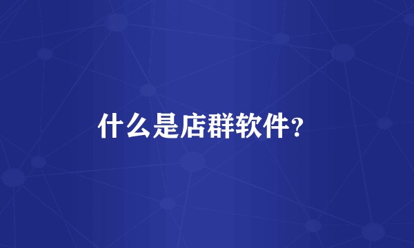 什么是店群软件？