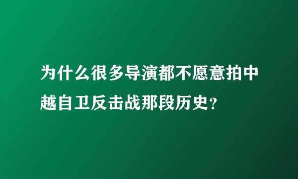 为什么很多导演都不愿意拍中越自卫反击战那段历史？