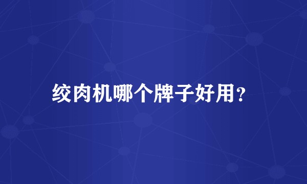 绞肉机哪个牌子好用？