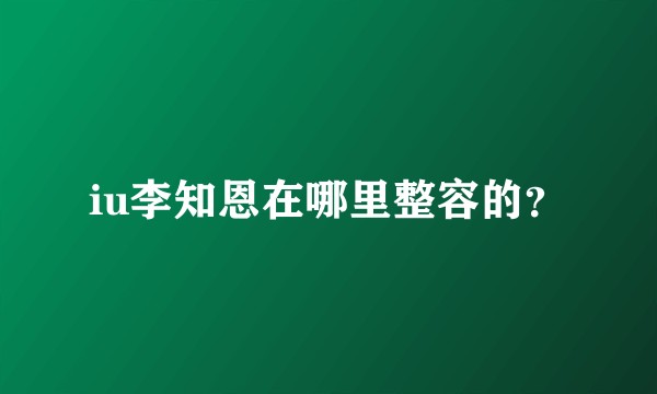 iu李知恩在哪里整容的？
