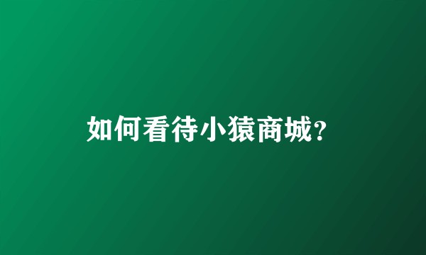 如何看待小猿商城?