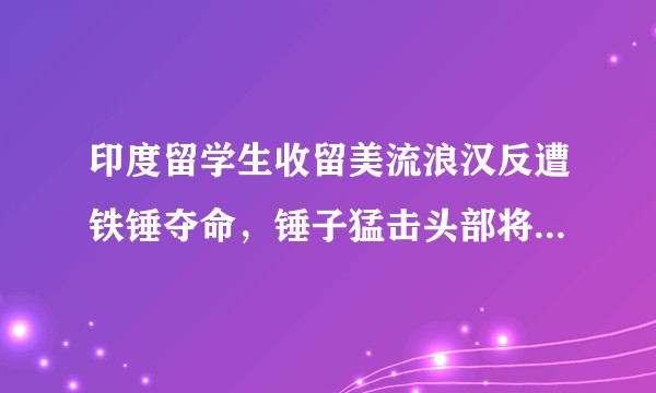印度留学生收留美流浪汉反遭铁锤夺命，锤子猛击头部将近 50 下，如何看待此事？