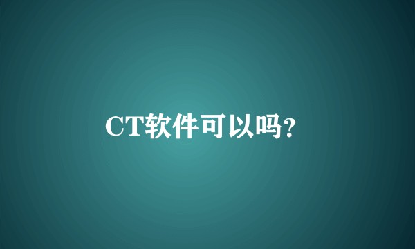 CT软件可以吗？